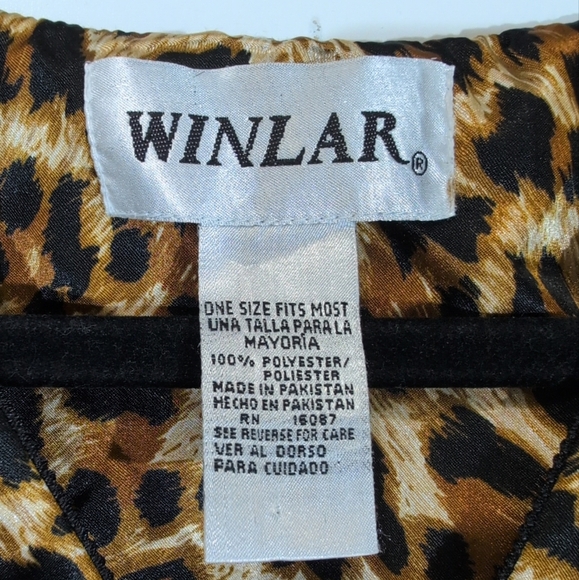 Winlar Women's Moomoo One Size vintage nighty leopard print silky - Picture 2 of 8